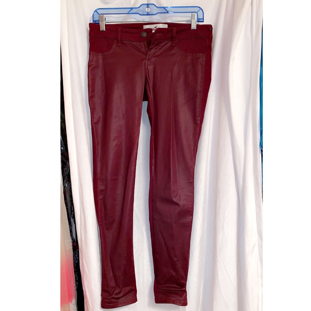 Red leather pants